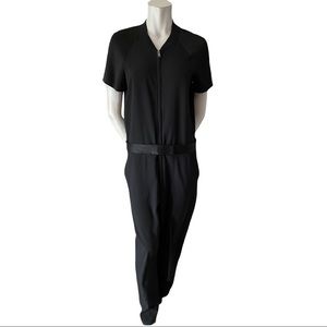 DKNY Black Jumpsuit with Satin Accents Size  10